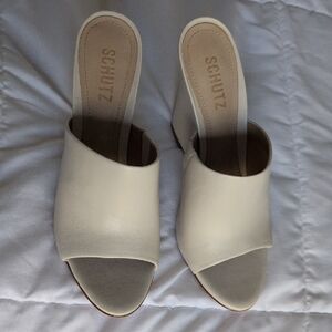 Schutz Women's Cream Mules